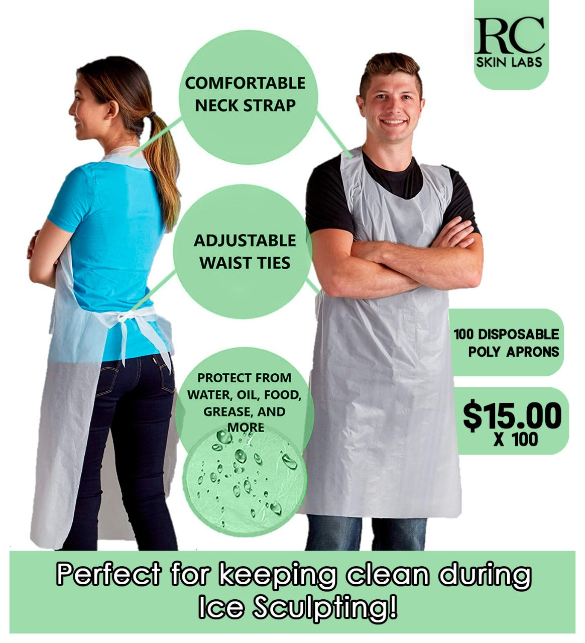 Disposable poly aprons x100